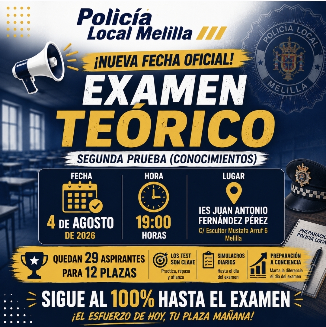 Publicadas la fecha del examen teórico